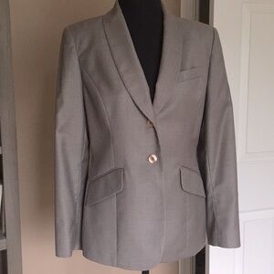 Kasper Jacket Size 6P Taupe Tailored Detail Stitching